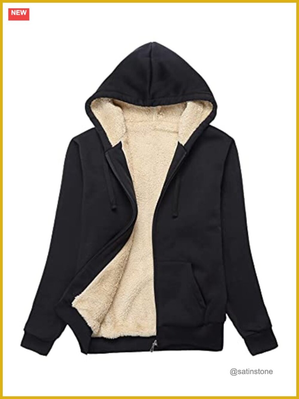Women's Fleece Zip Up Hoodie Sherpa Lined Winter Sweatshirt